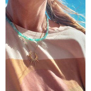 Celestial Gold Necklace WATERPROOF Sunburst Necklace Sun Statement Necklace